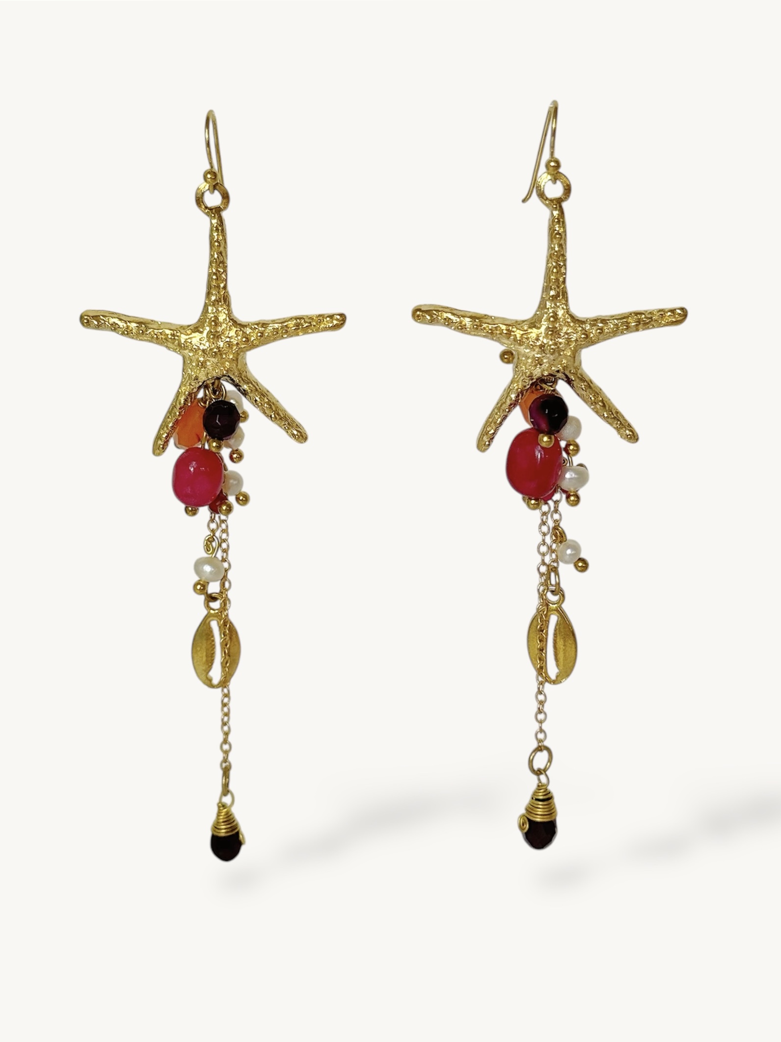 STARFISH EARRINGS - BORDEAUX